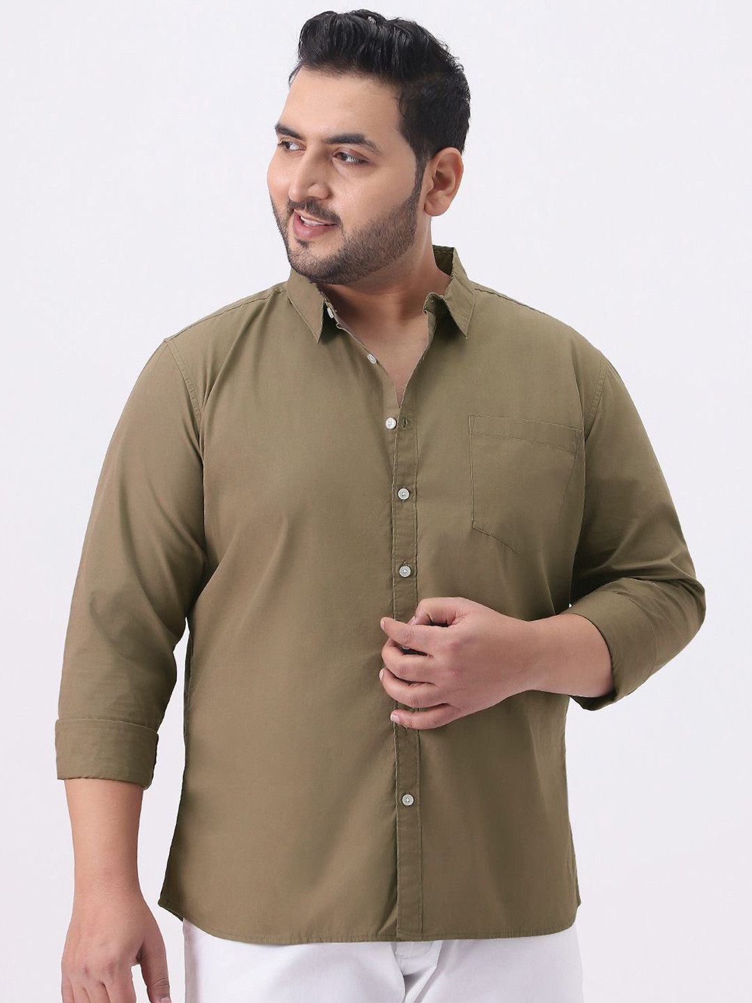 Urbano Plus Men Cotton Regular Fit Casual Solid Shirt