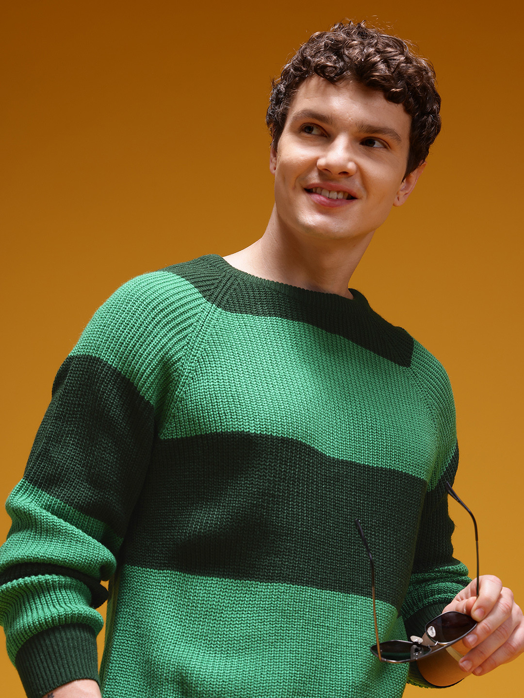 HERE&NOW Striped Raglan Sleeves Pullover