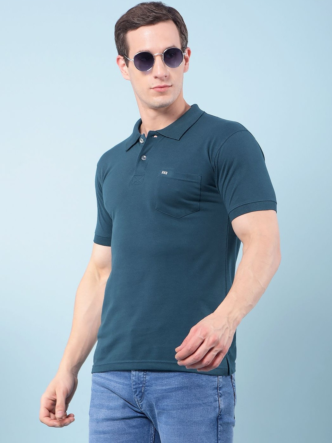 RKG Polo Collar Pockets Cotton T-shirt