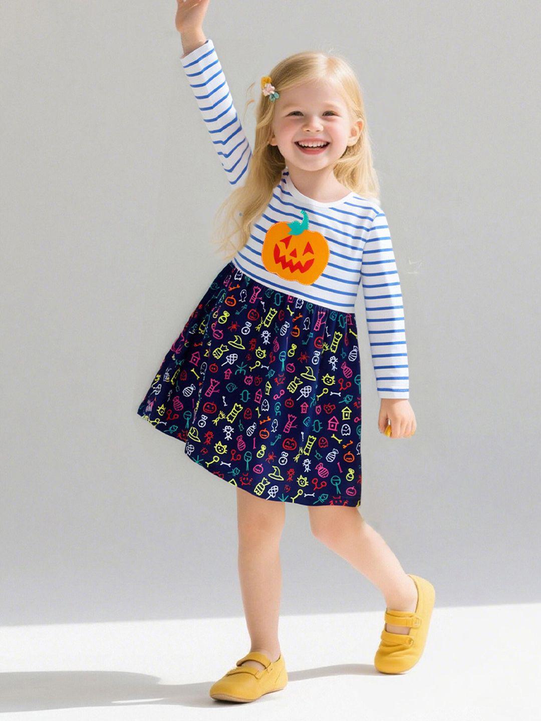 INCLUD Girls Christmas Floral Printed Fit & Flare Dress