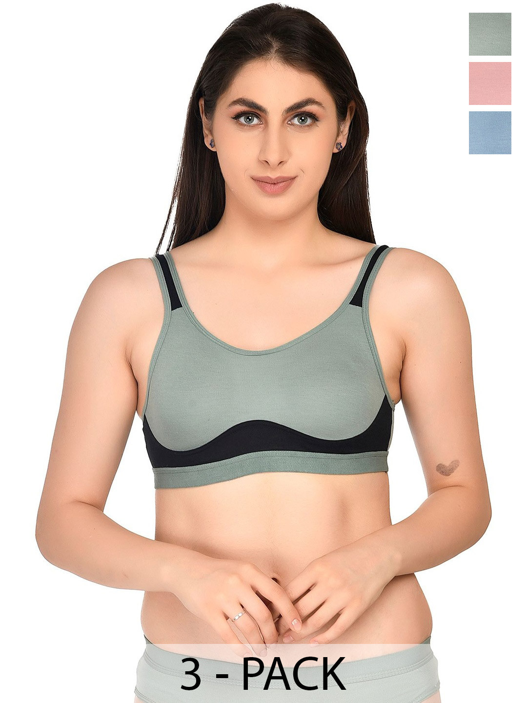 Kinza soft. Pack of 3 Full Coverage Non Padded T-shirt Bra with All Day Comfort