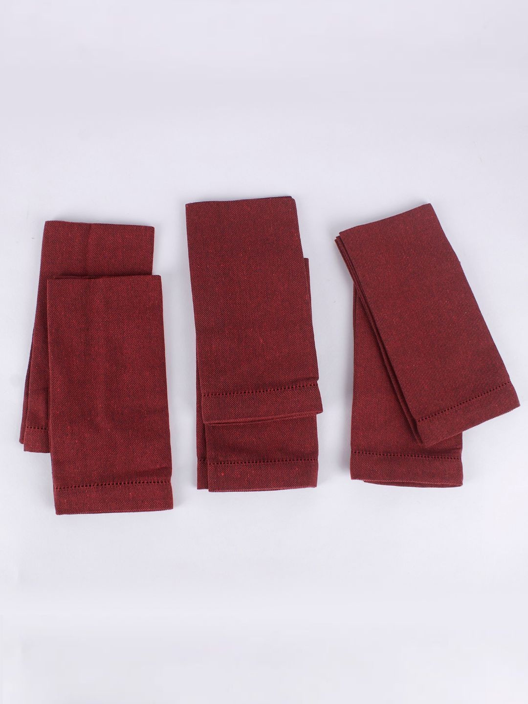 fingercraft Burgundy 6 Pieces Pure Cotton Table Napkins