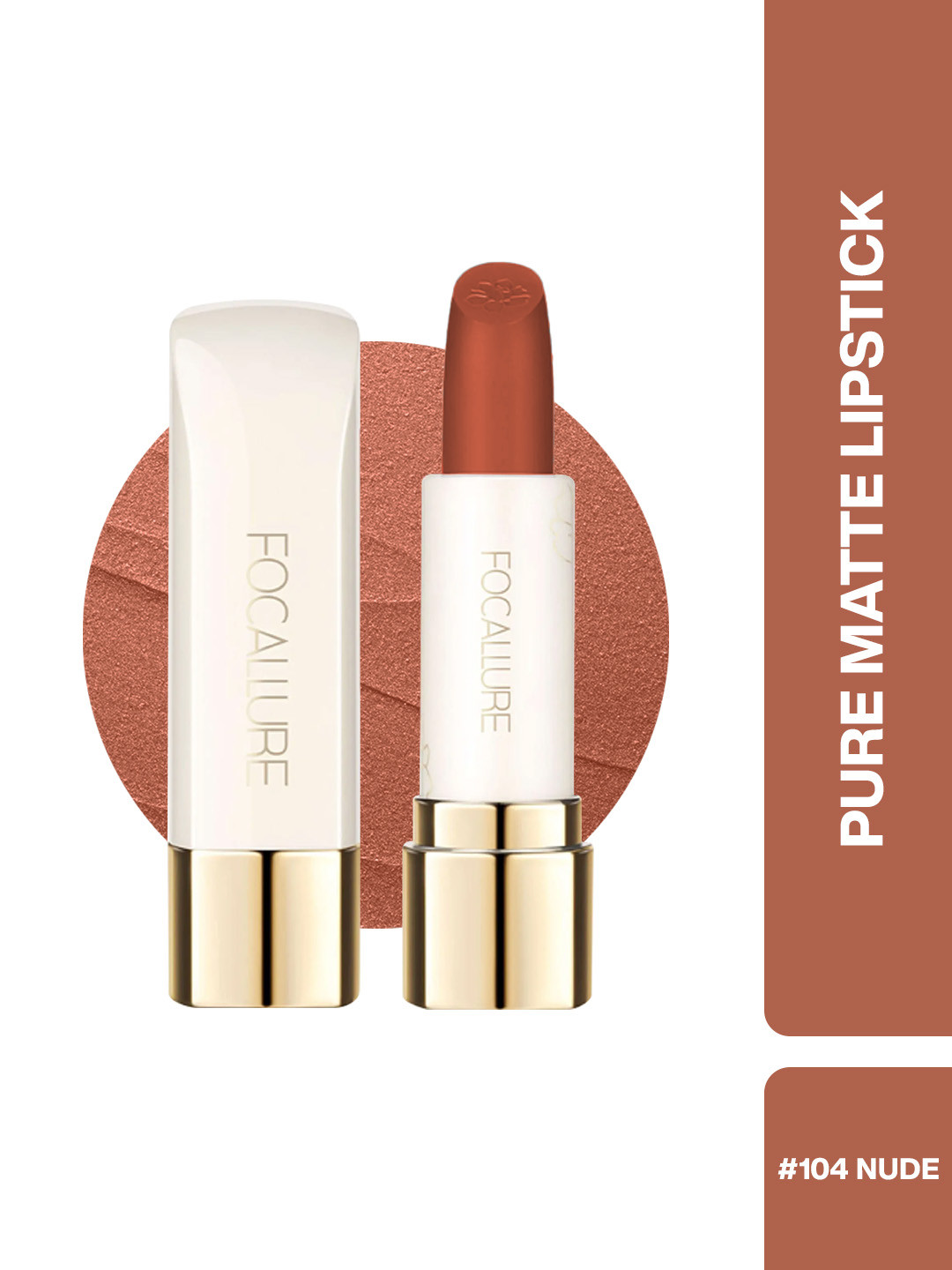 FOCALLURE Long Lasting Quick Dry Matte Bullet Lipstick - 3.7 g - Shade No - 104