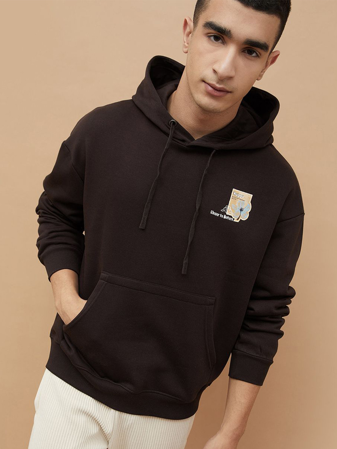 Kappa Men Printed Hooded Long Sleeves Pullover Sweatshirt