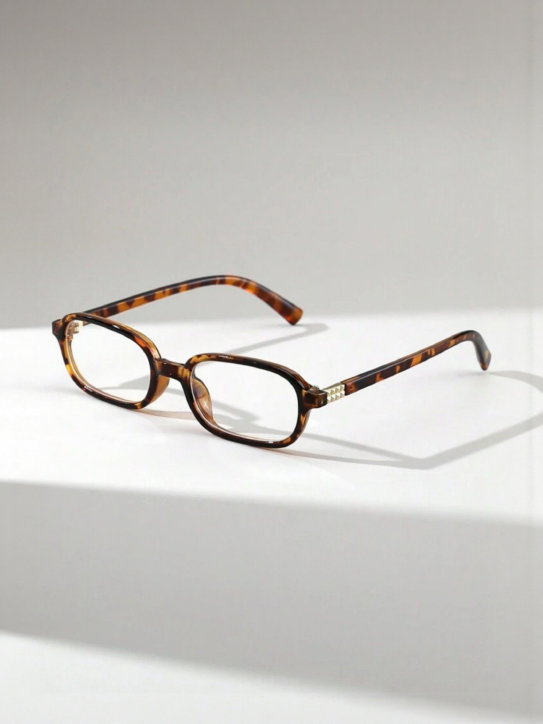 IFLASH Unisex Abstract Rectangle Sunglasses With UV Protected Lens 7787 MEW CLEAR