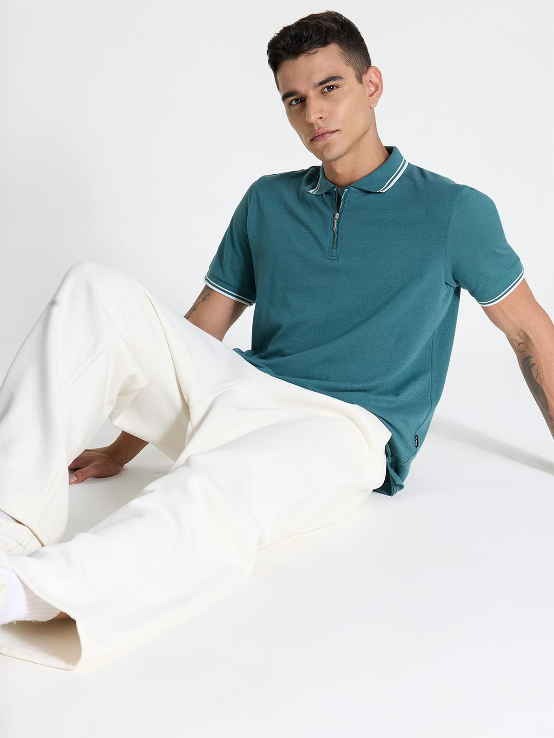 Cava Green Urban Zipper Polo