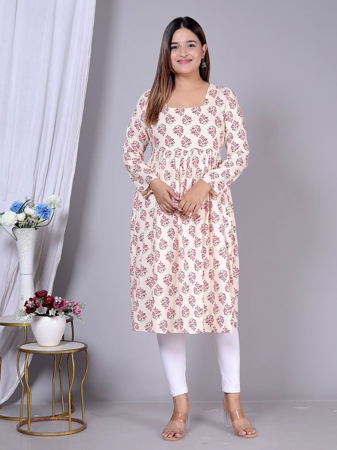 JAGRON Women Floral Printed Indie Florals Kurta