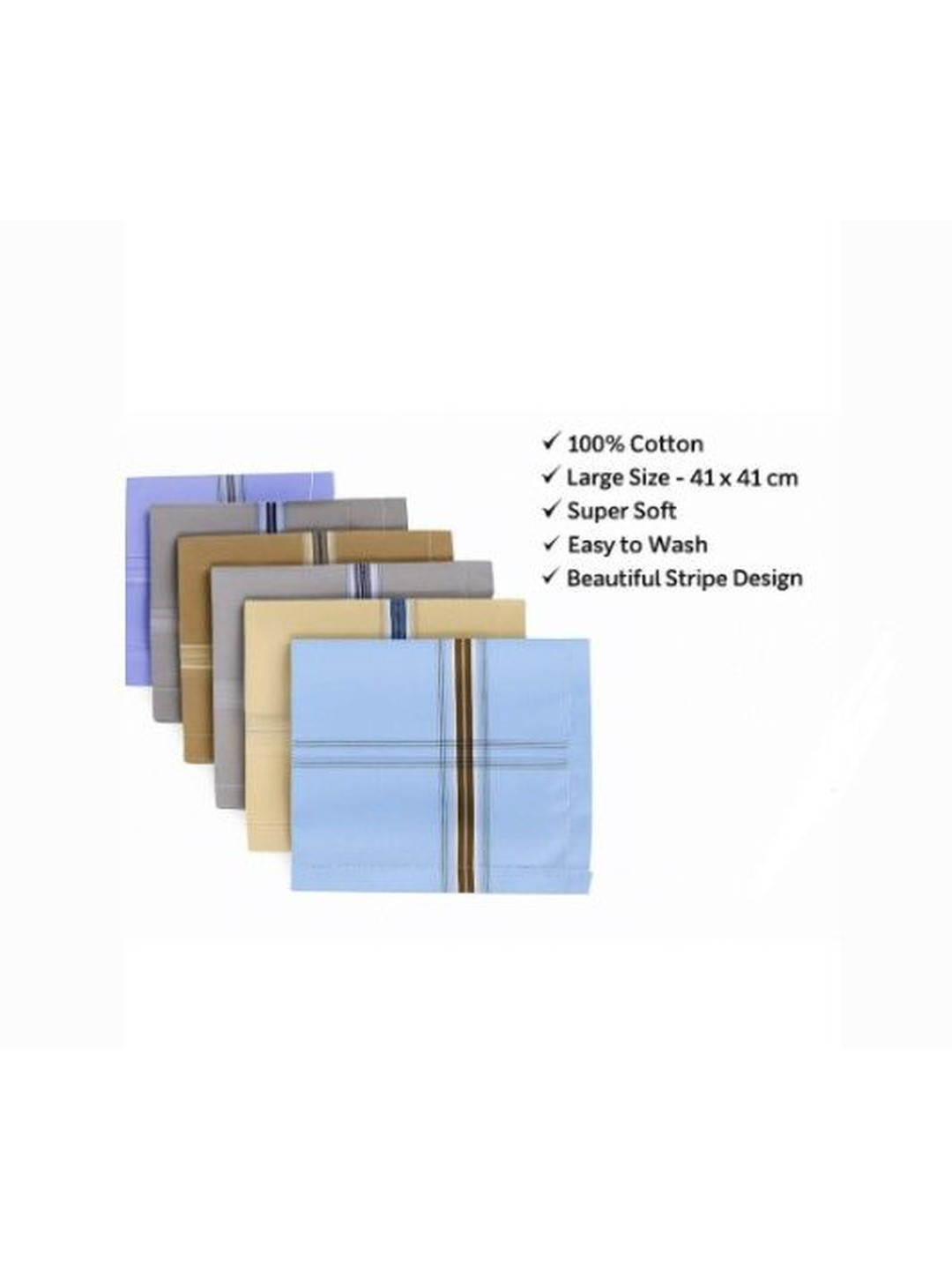 Caslino Set Of 6 Striped Cotton Handkerchiefs