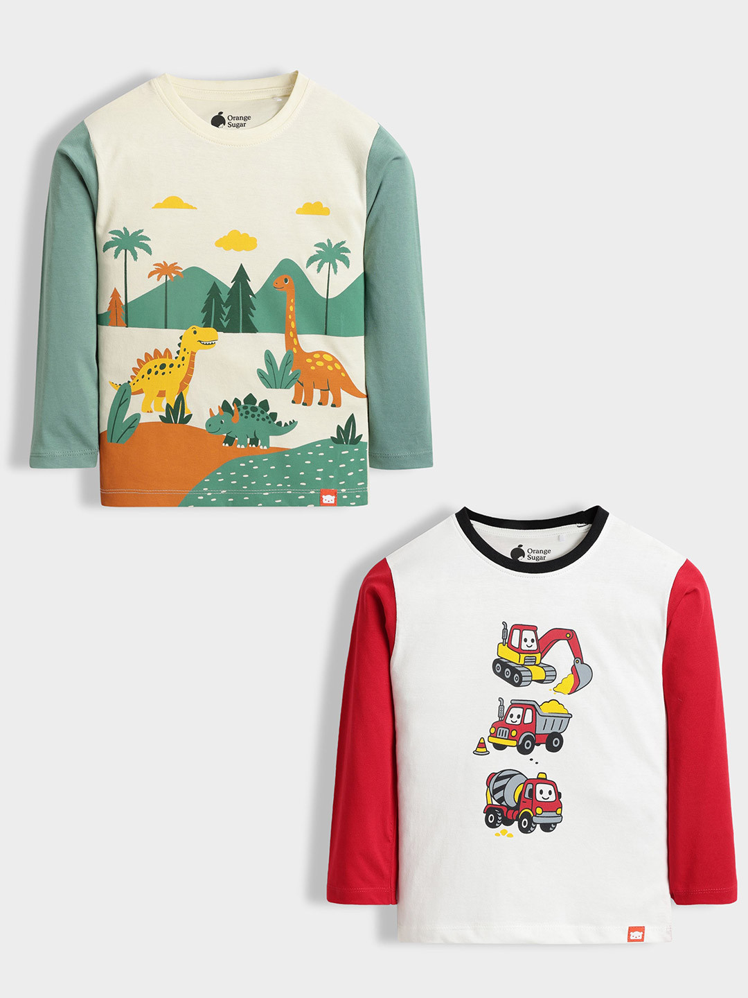 Orange Sugar Kids Pack Of 2 Graphic Printed Long Sleeves T-shirts