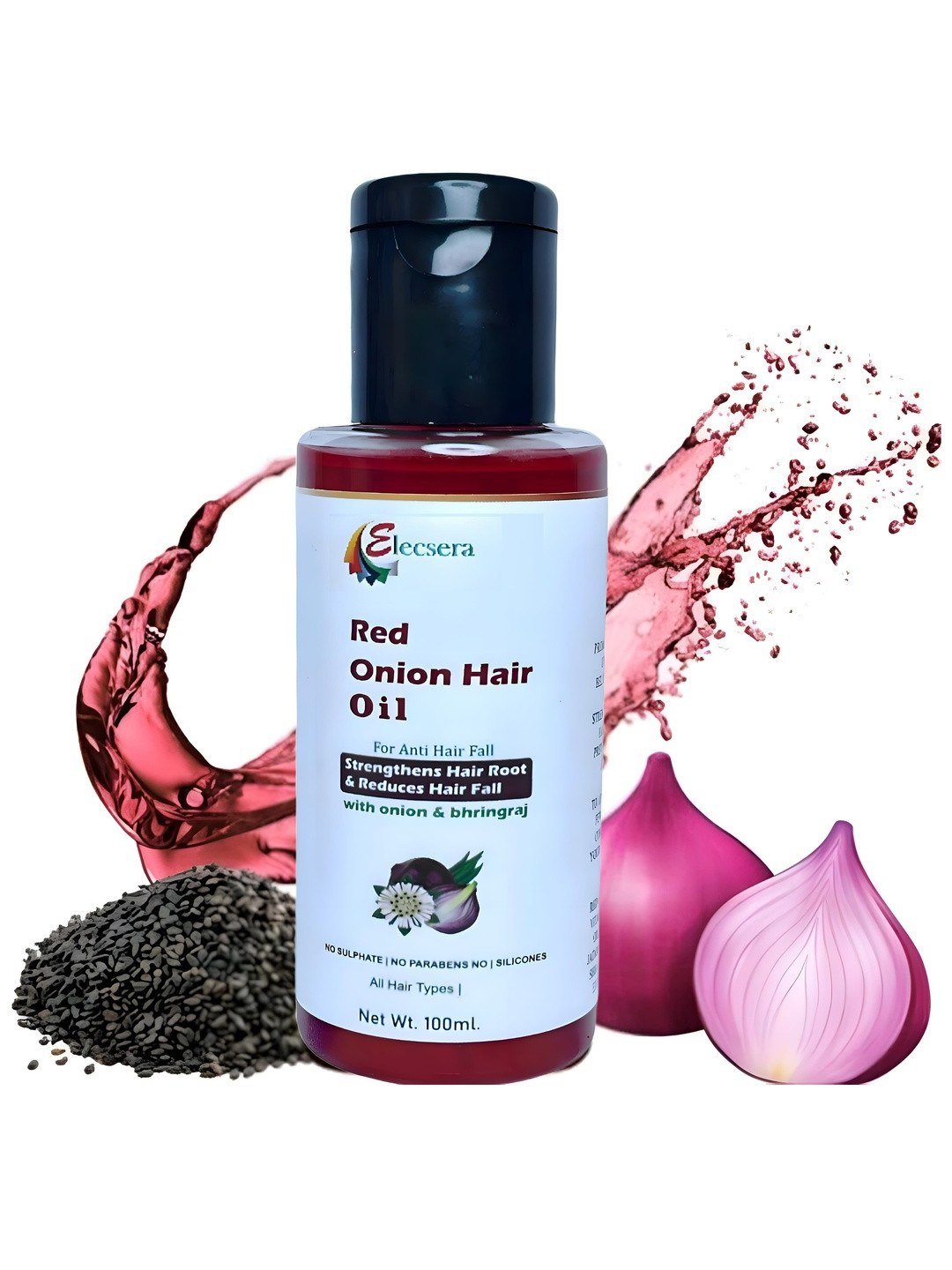 Elecsera Red Onion Hair Oil For Hair Growth With Bhringraj - 100 ml