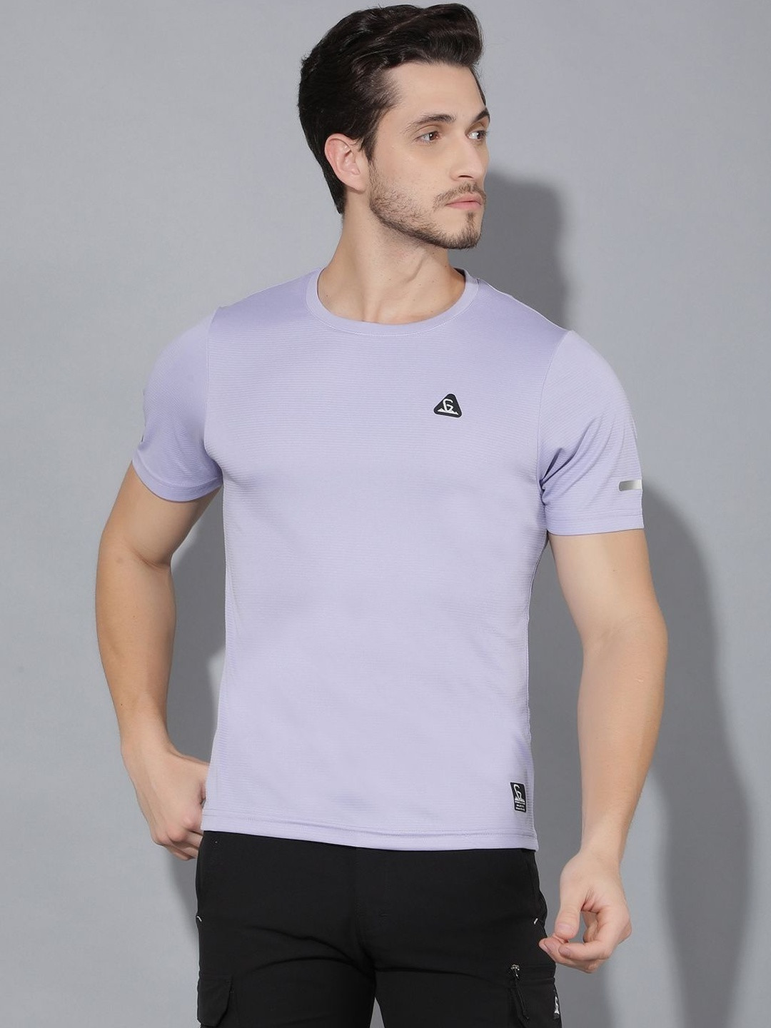 GREENLANDS Self Design Round Neck Short Sleeves Sports T-shirt