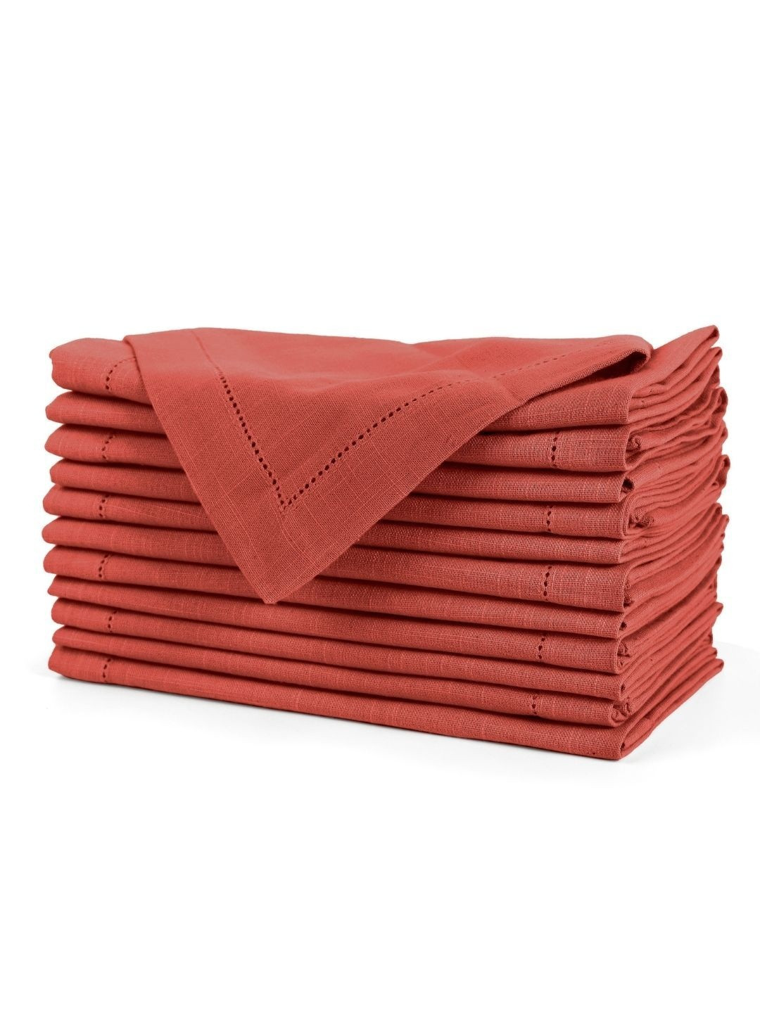 fingercraft Rust 12 Pieces Pure Cotton Table Napkin