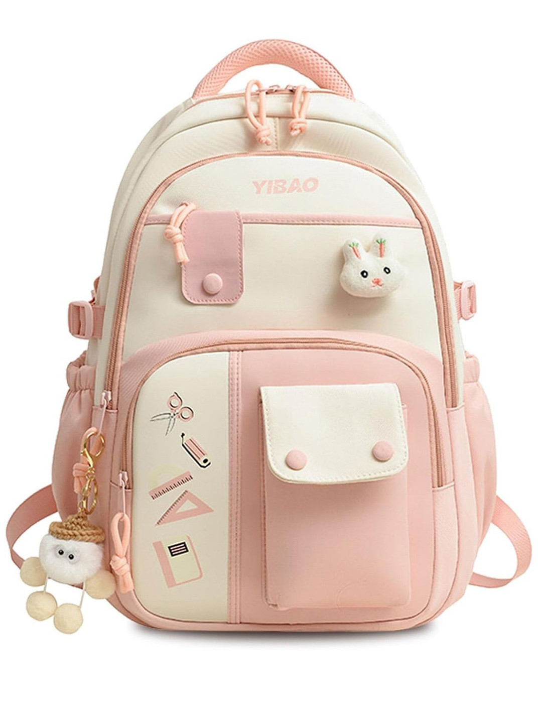 Tesmezy Unisex Geometric School Backpack with Compression Straps