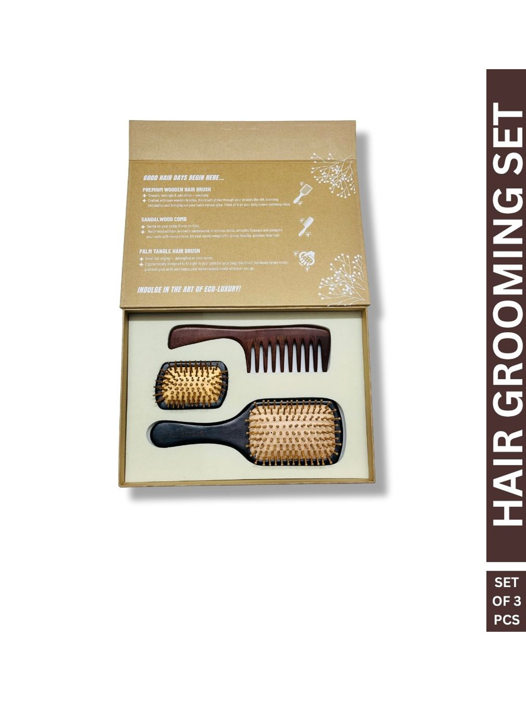 OROSSENTIALS Set Of 3 Dry Body Brush, Foot Scraper & Scalp Massager Set