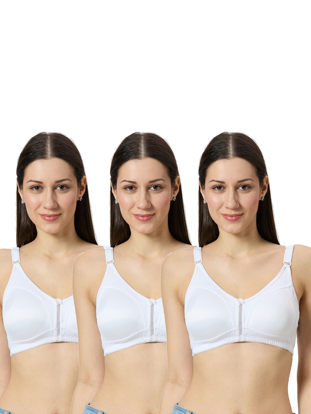 Libertina Pack Of 3 Cotton Full Coverage Bras