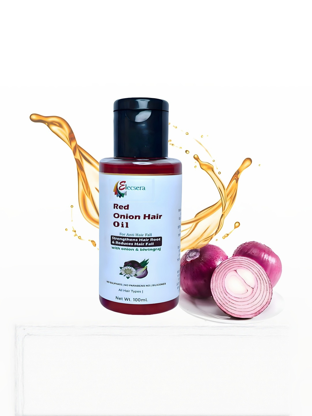 Elecsera Red Onion Hair Oil For Hair Growth With Bhringraj - 100 ml