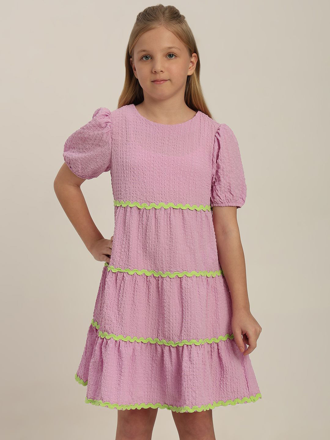 Vero Moda Girls Puff Sleeve Fit & Flare Dress