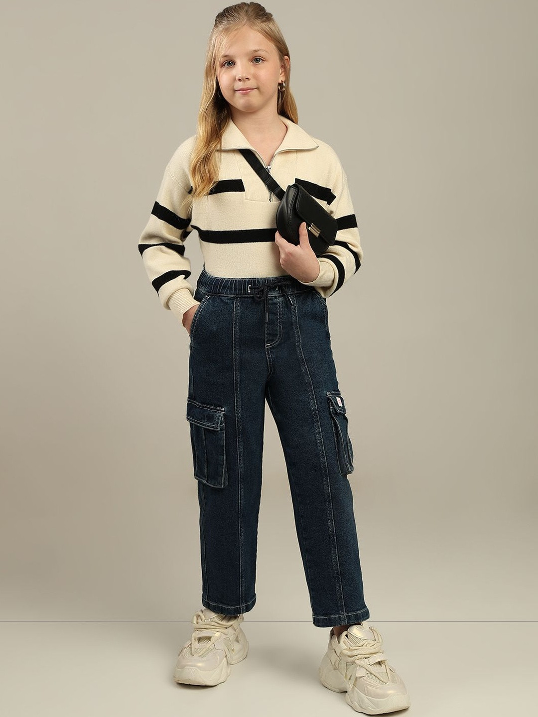 Vero Moda Girls Mid-Rise Cotton Stretchable Jeans