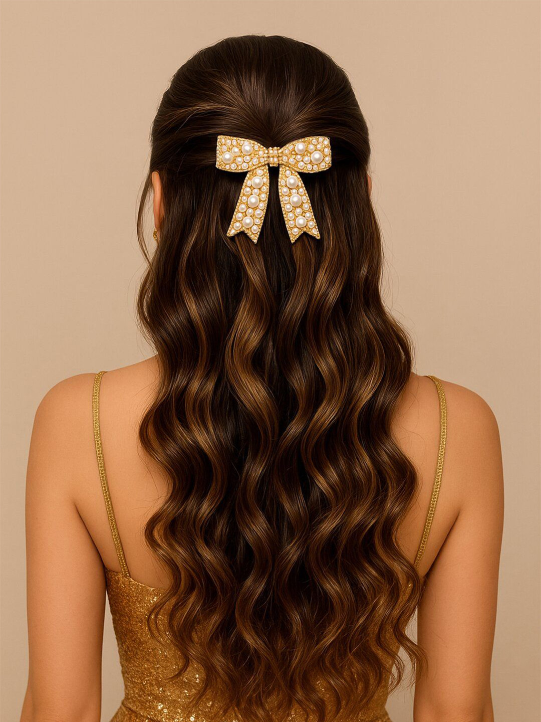 Haute Handles Women Pearl Bow Alligator Hair Clip