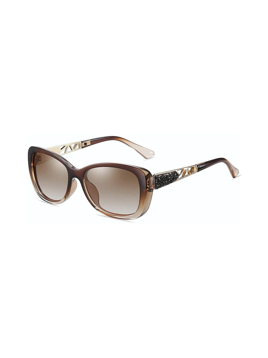 LIZA ANGEL Unisex UV Protected Lens Butterfly Sunglasses Brown_Butterfly_Crystal_Stone