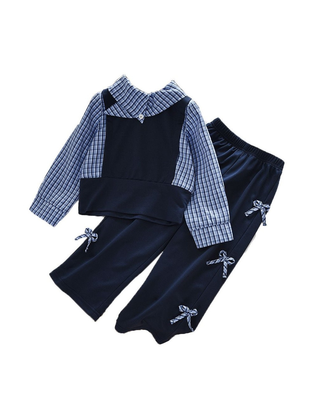 StyleCast x Revolte Girls Checked Shirt Collar Top With Trousers