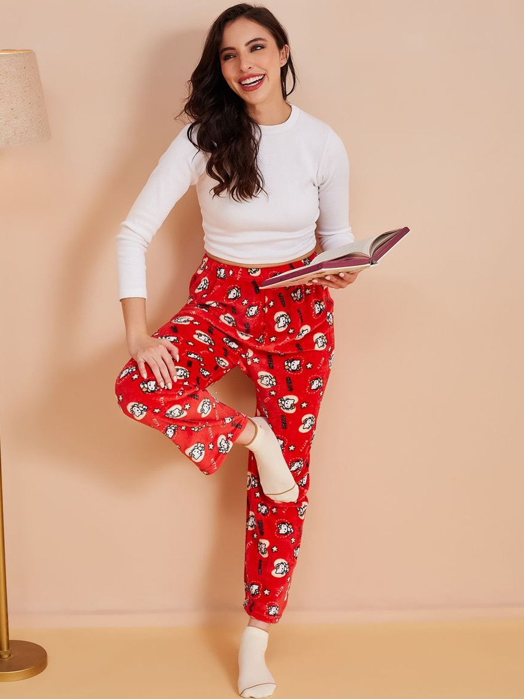 G Heist Women Printed Assorted Fleece Winter Fur Lounge Pants