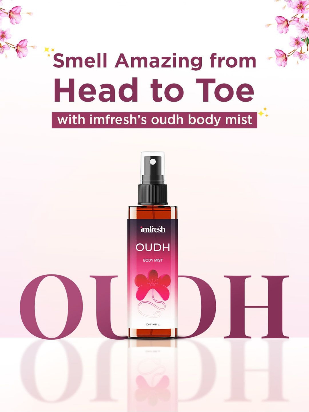 imfresh Oudh Non-Alcoholic Body Mist Spray - 50 ml