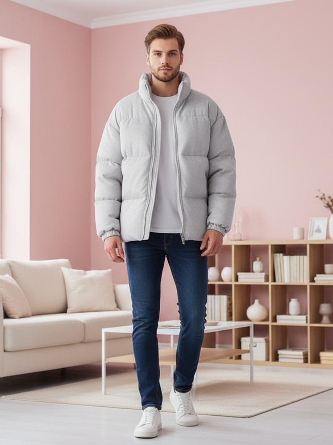 Mast & Harbour Men Shawl Collar Puffer Jacket