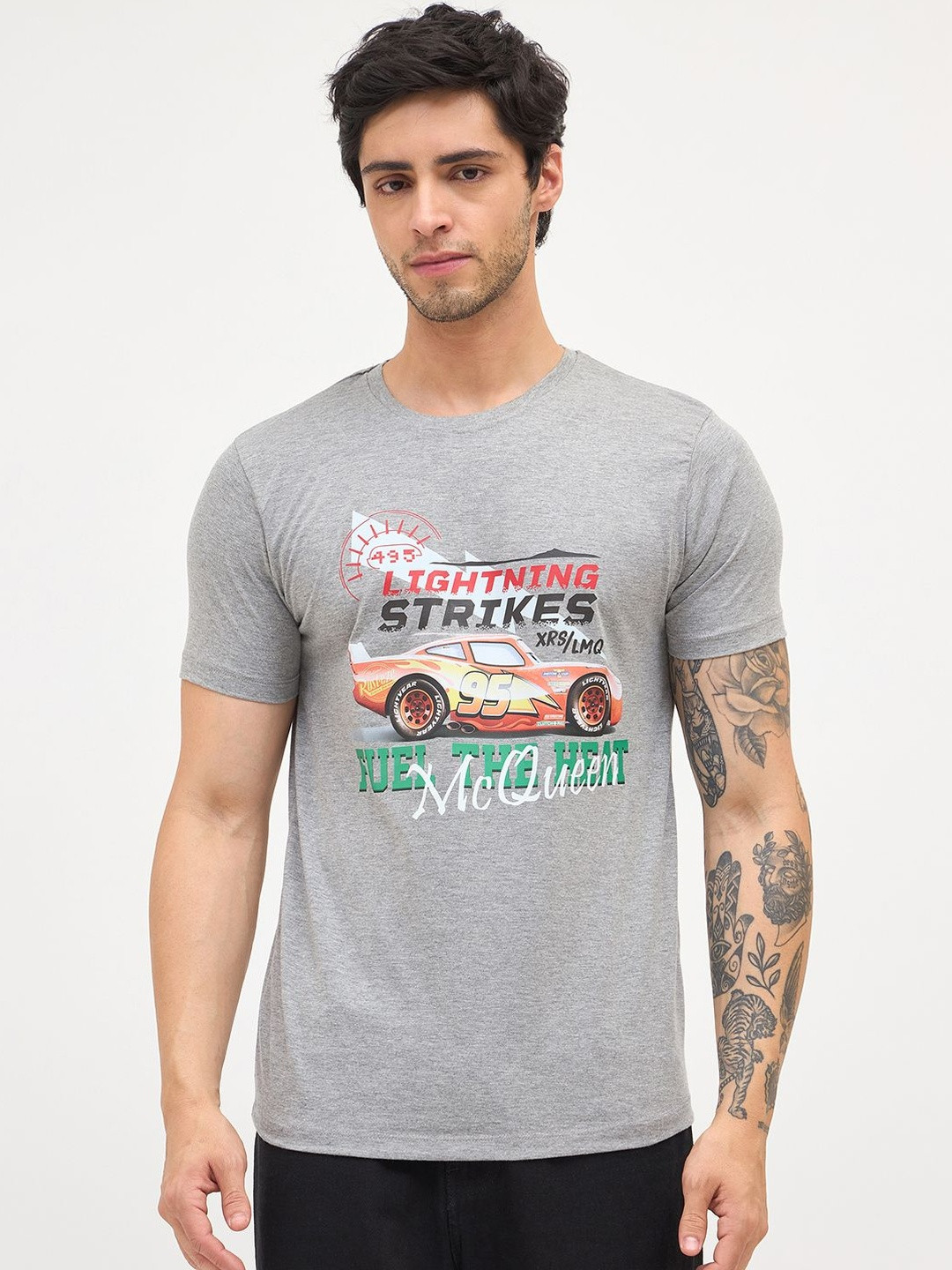 Wear Your Mind Cars Graphic Printed Round Neck Regular Fit Pure Cotton T-shirt