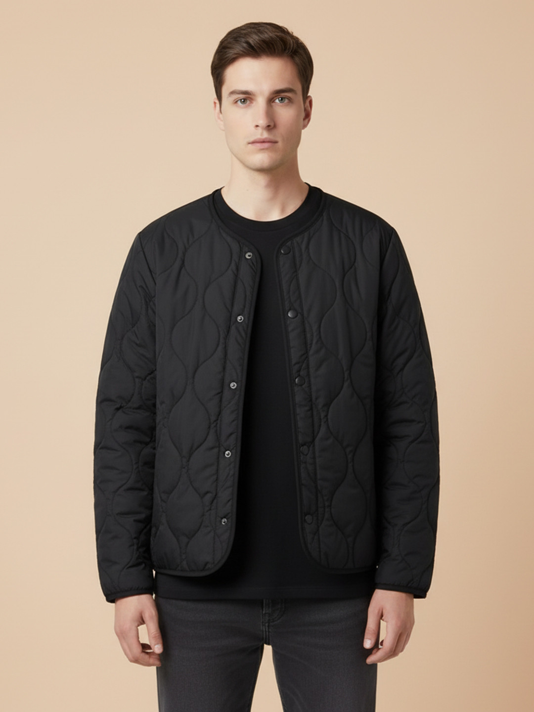 Mast & Harbour Men Colourblocked Polyester Quilted Jacket with Embroidered