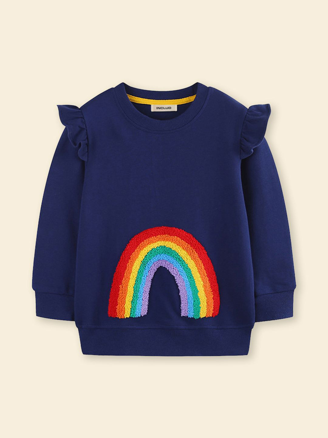 INCLUD Girls Rainbow Embroidered Sweatshirt