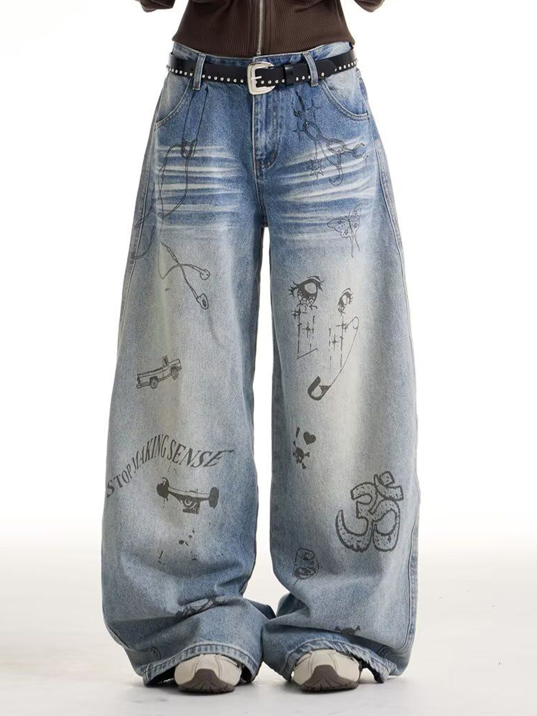 StyleCast x Revolte Men Printed Mid-Rise Light Fade Jean
