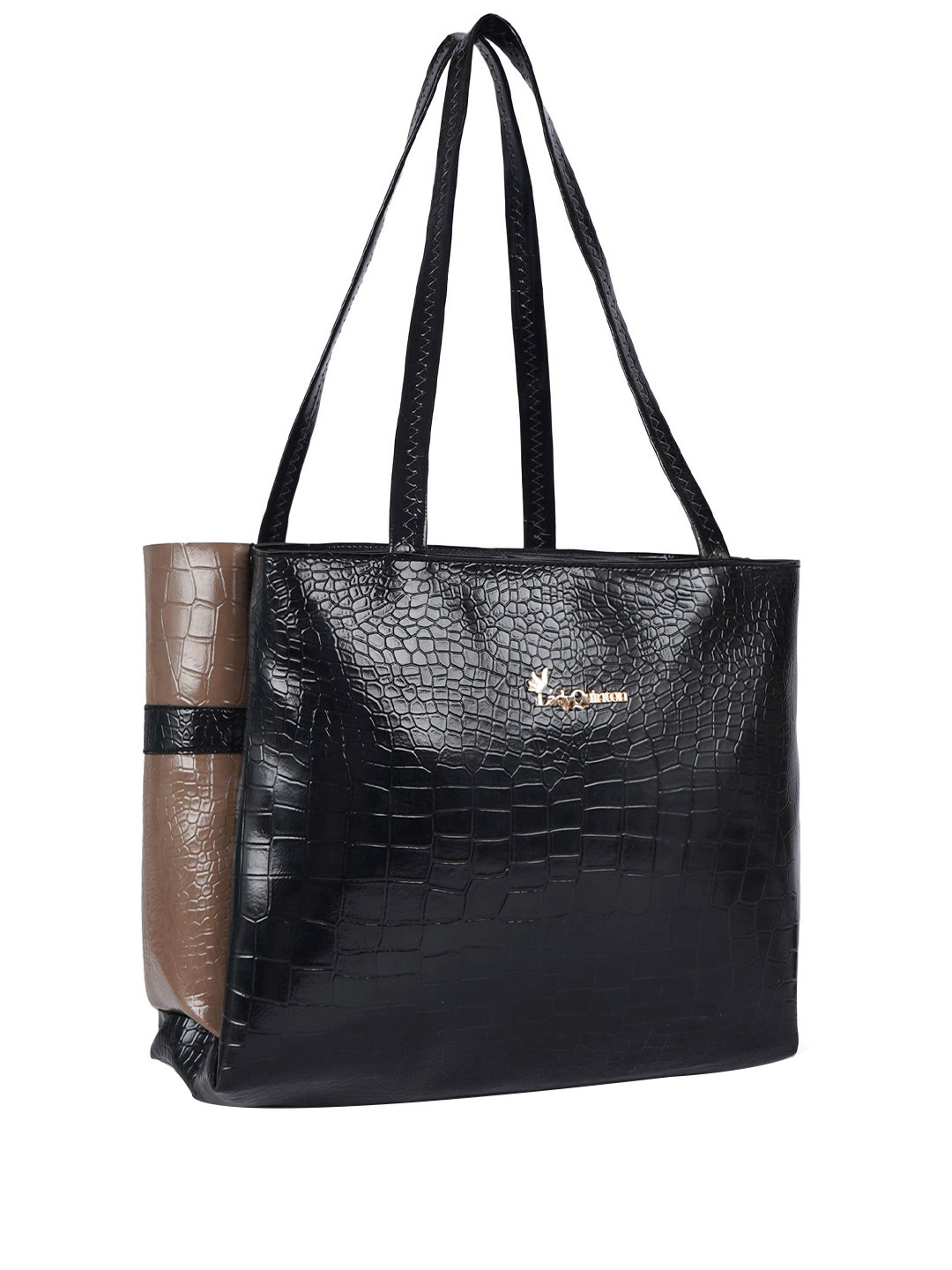 LADY QUINTON Textured PU Structured Tote Bag
