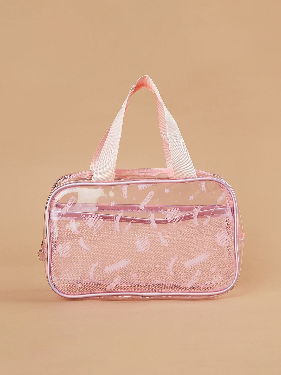 Ginger by Lifestyle Transparent & Pink Printed Travel Pouch