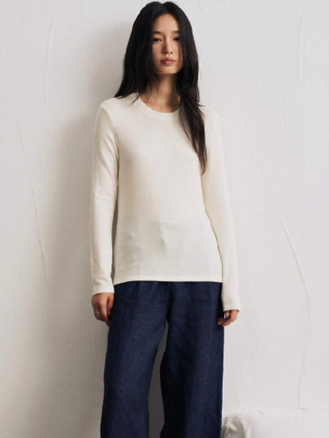 LULU & SKY Women Round Neck Long Sleeve Knitted T-shirt