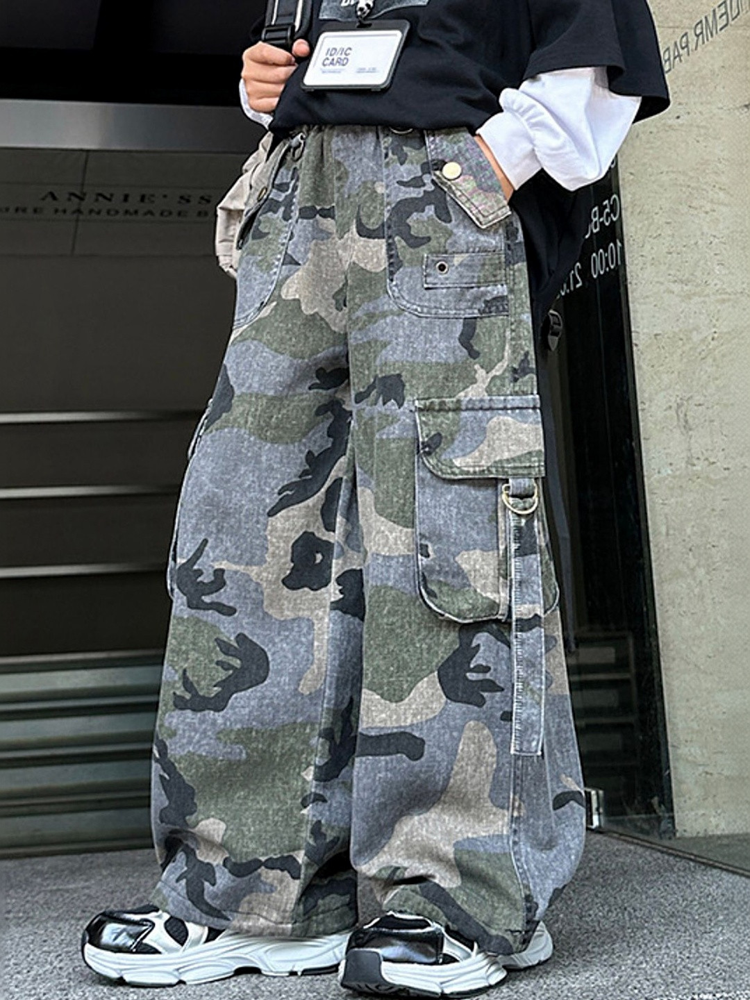 LULU & SKY Girls  Camouflage Wide-leg Cargo Pants