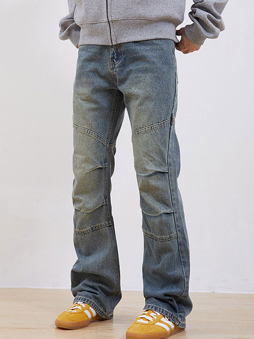StyleCast Men Flared Mid-Rise Light Fade Stretchable Jeans