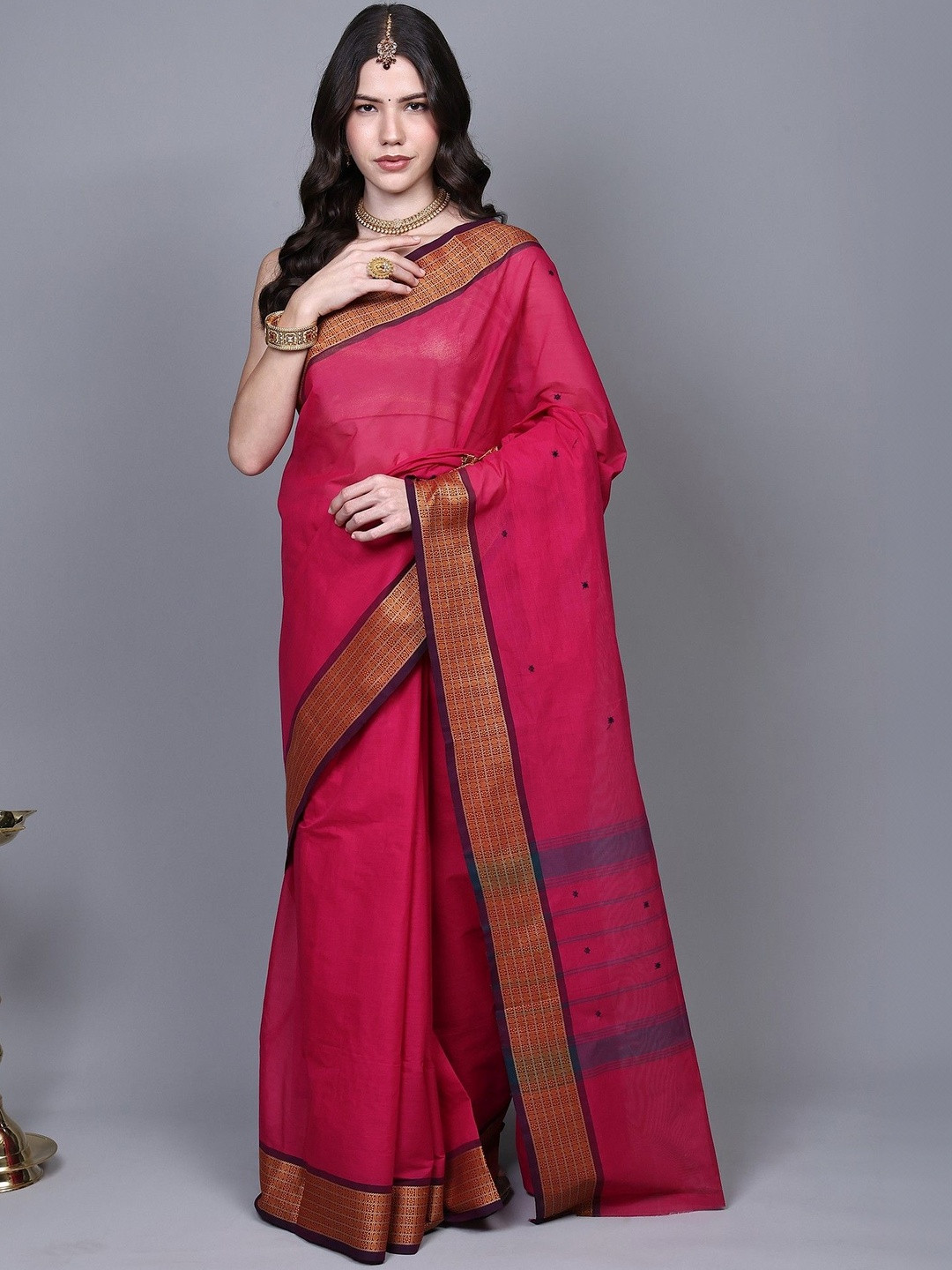 Exotic India Woven Design Zari Kanjeevaram Saree