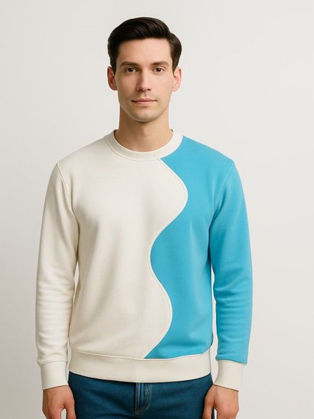 The Roadster Lifestyle Co. Men Colour-Blocked Full Sleeves Pullover Sweatshirt