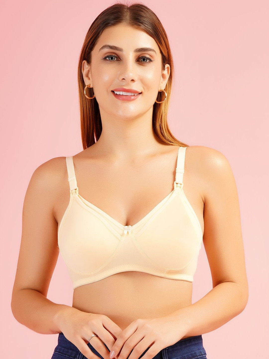 DressBerry Full Coverage Seamless Non Padded Wireless Maternity Bra