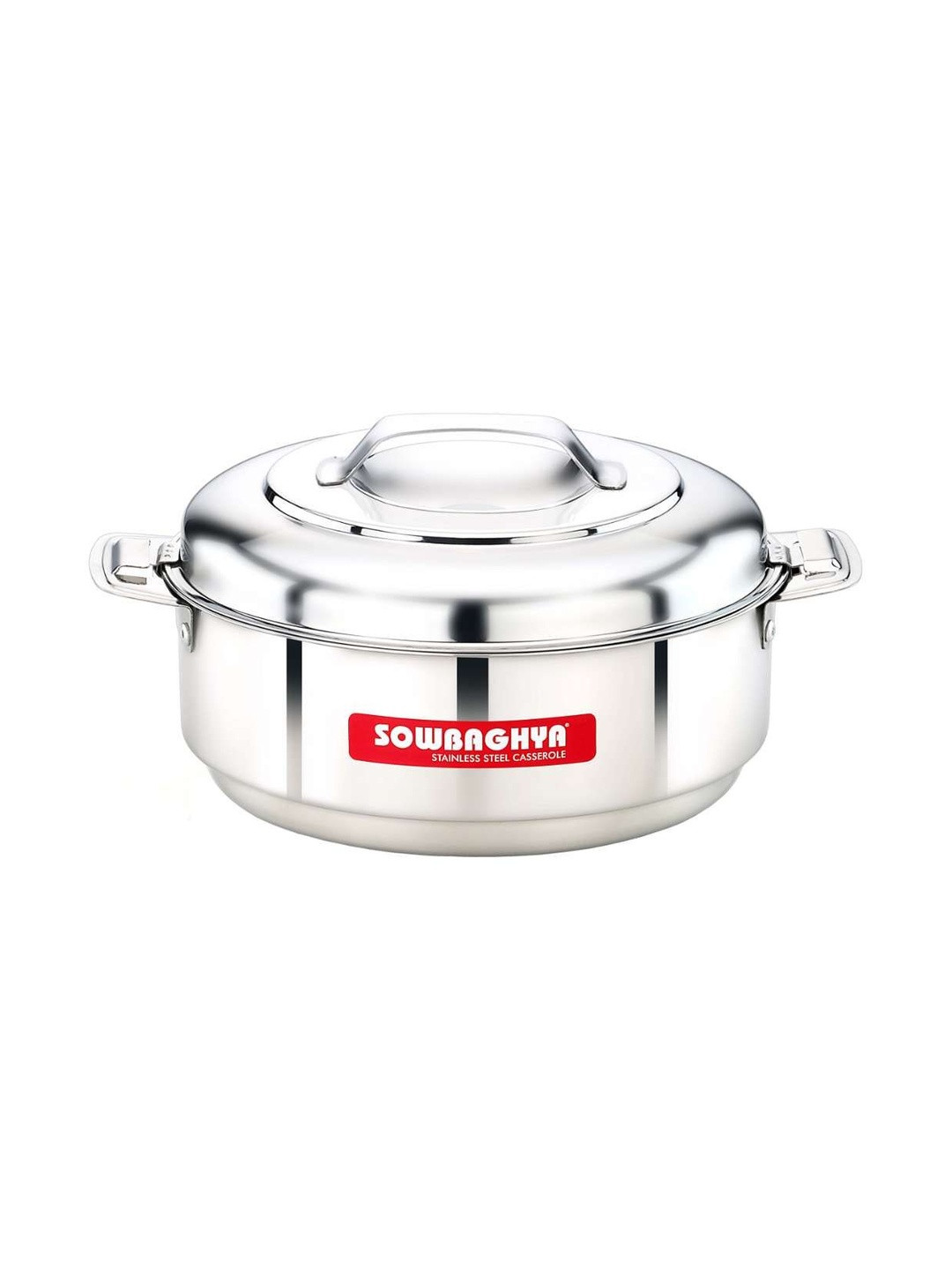 sowbhagya Silver Toned Stainless Steel Dishwasher Safe Cook and Serve Casserole- 1.5 L