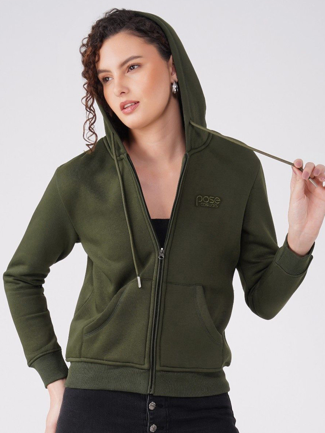 POSE CASUALS Women Hooded Sweatshirt