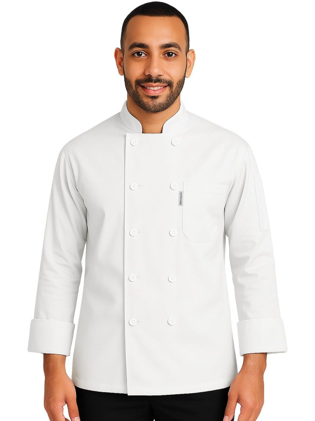 uniformer Men Double-Breasted Chef Coat