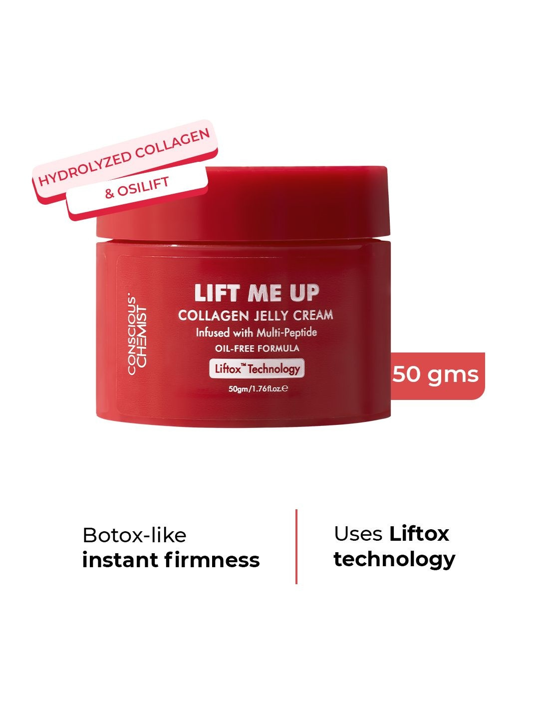 Conscious Chemist Lift Me Up Collagen Jelly  Cream Face Moisturiser With Niacinamide 50 g