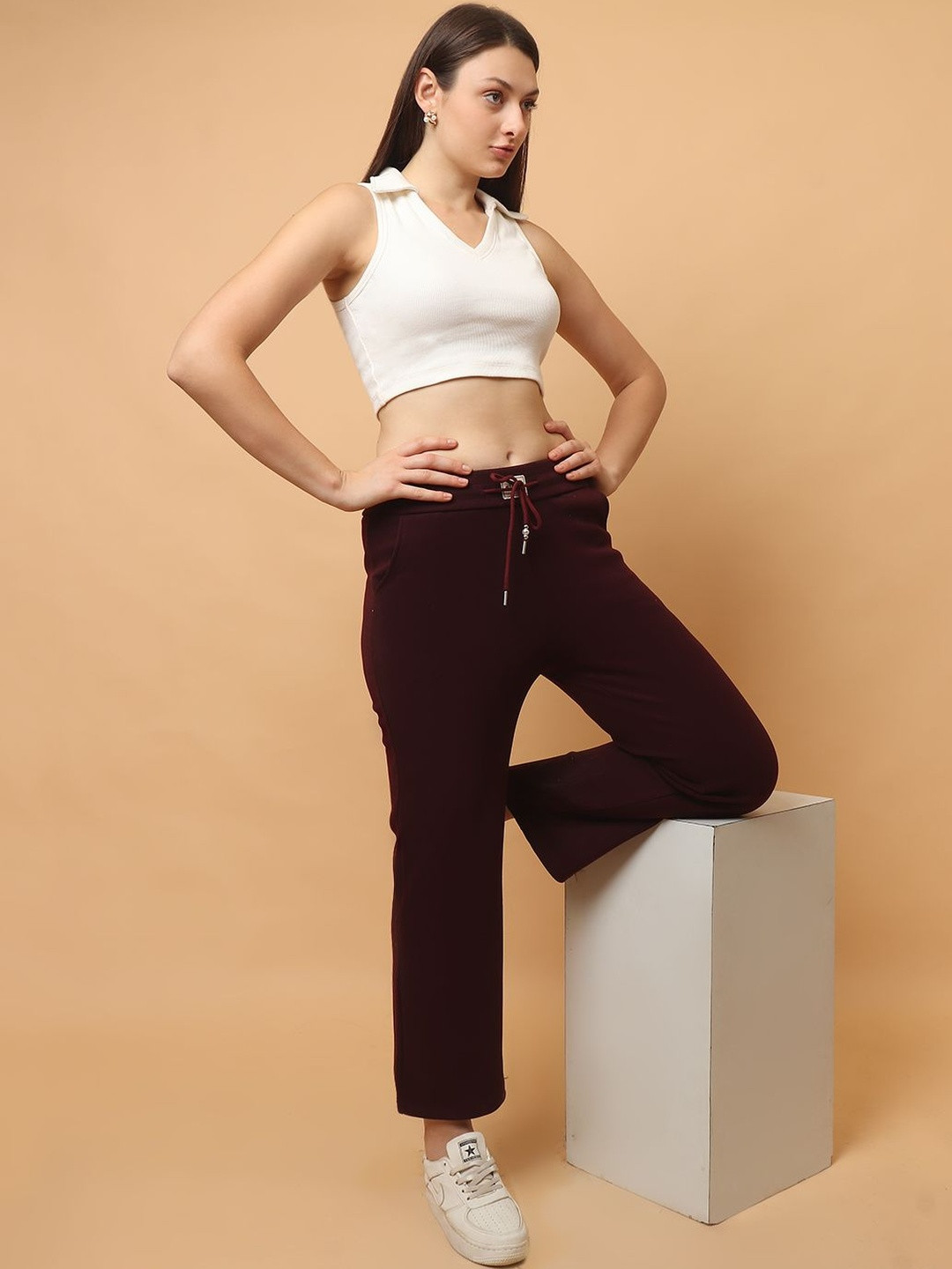 God's Club Women Solid Relaxed-Fit Track Pants