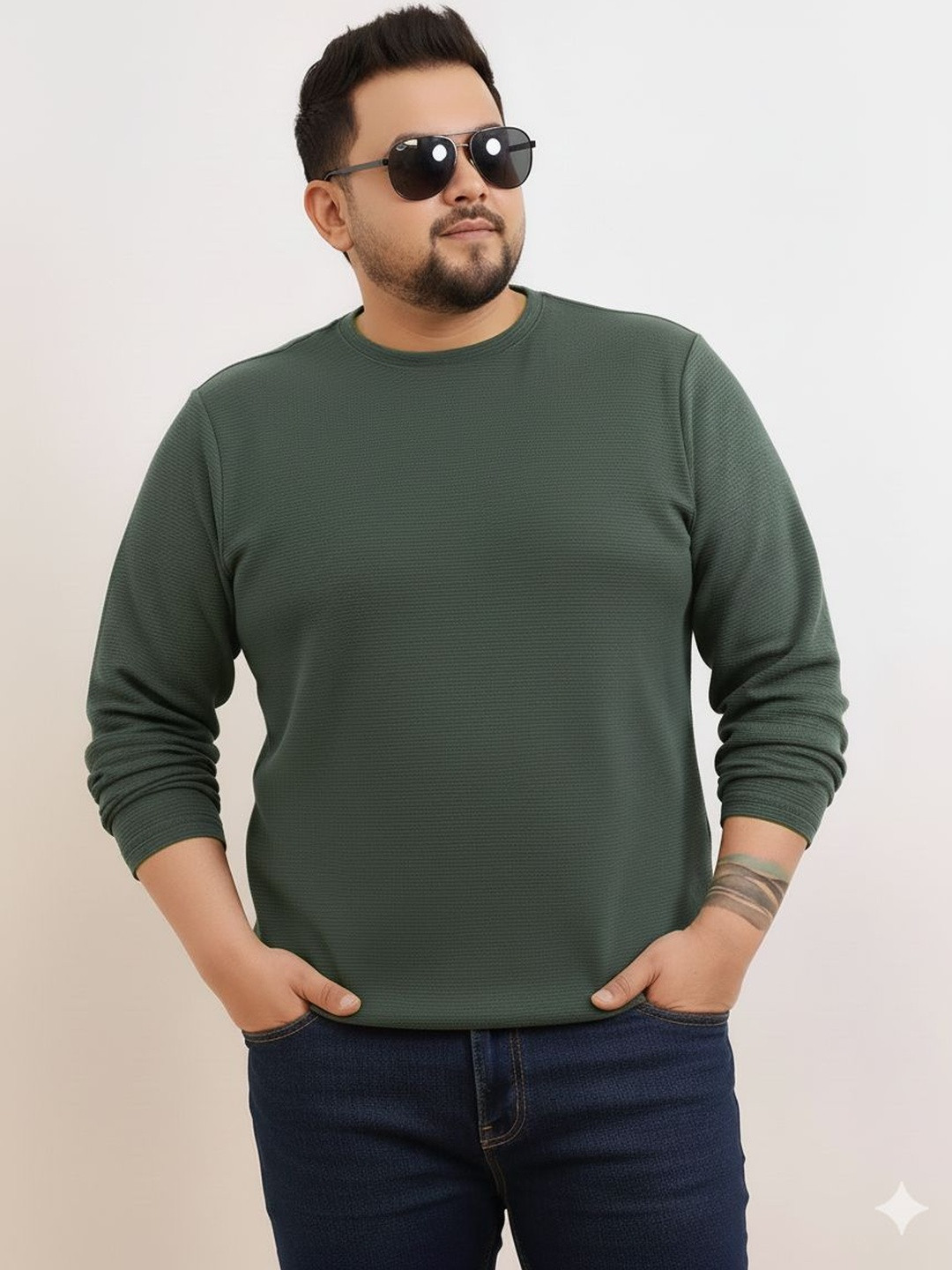 UNSTD Men Plus Size Full Sleeve Cotton T-shirt