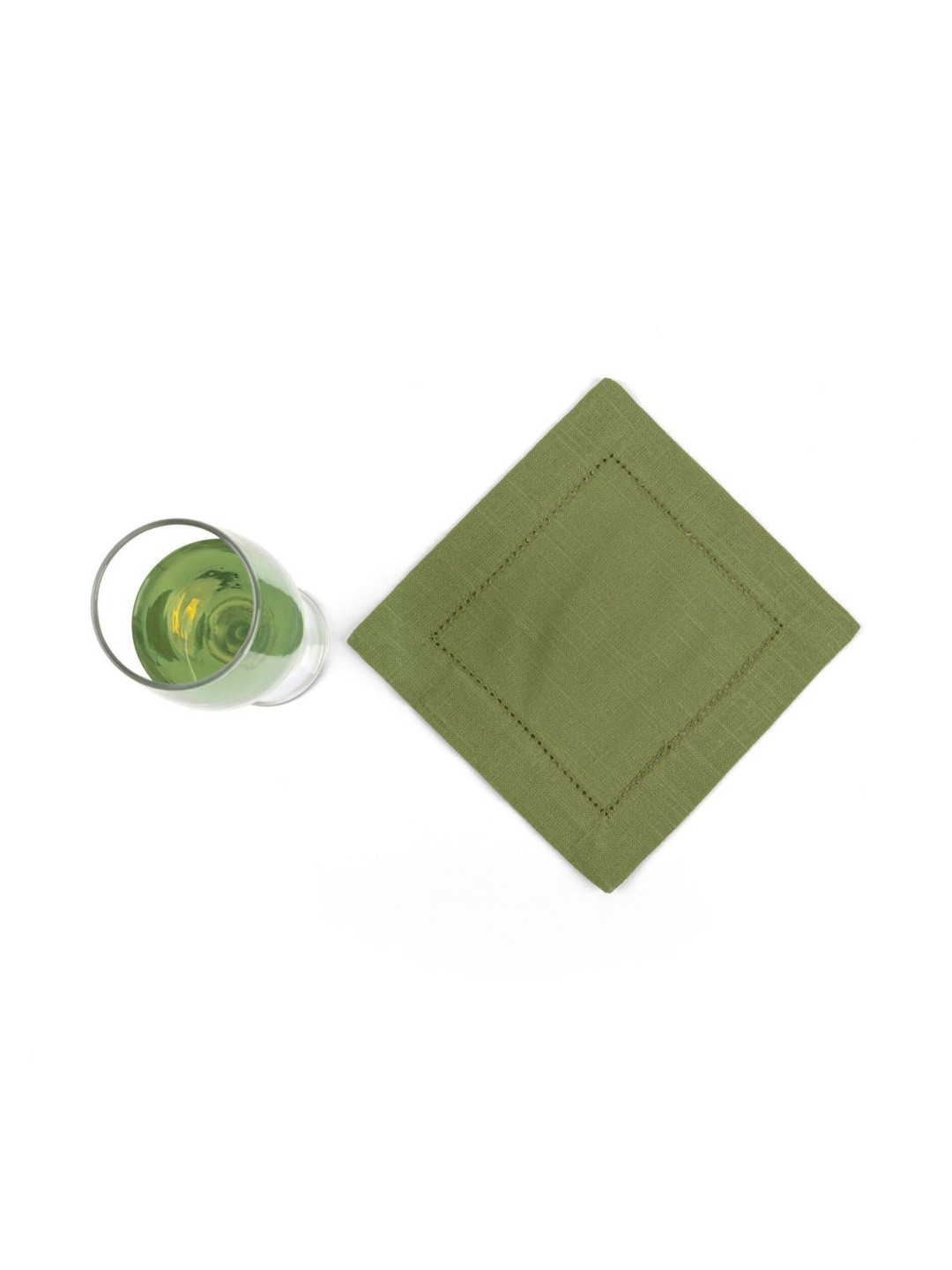 fingercraft 12 Pieces Olive-Green Cotton Square Coasters