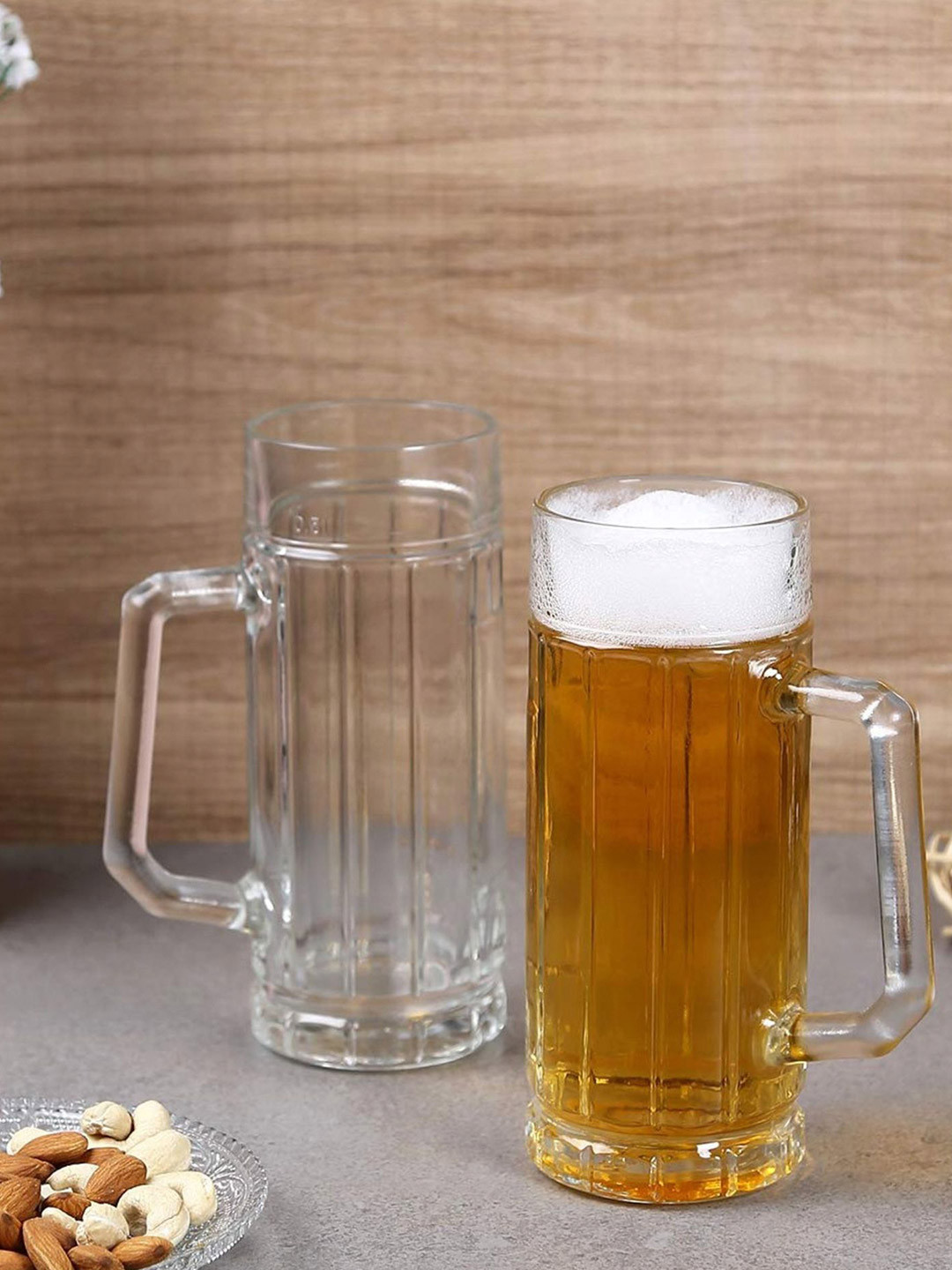Oberglas Set of 2 Gambrinus Beer Mug Lead Free 550ml Transparent