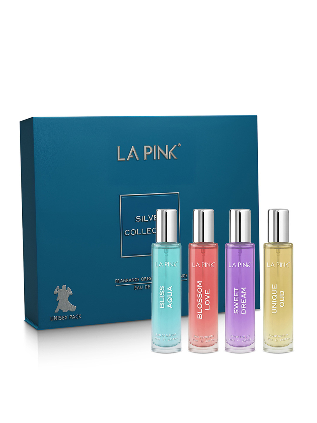 La Pink Set Of 4 Bliss Aqua Blossom Love Sweet Dream Unique Oud Eau De Parfum - 25ml Each