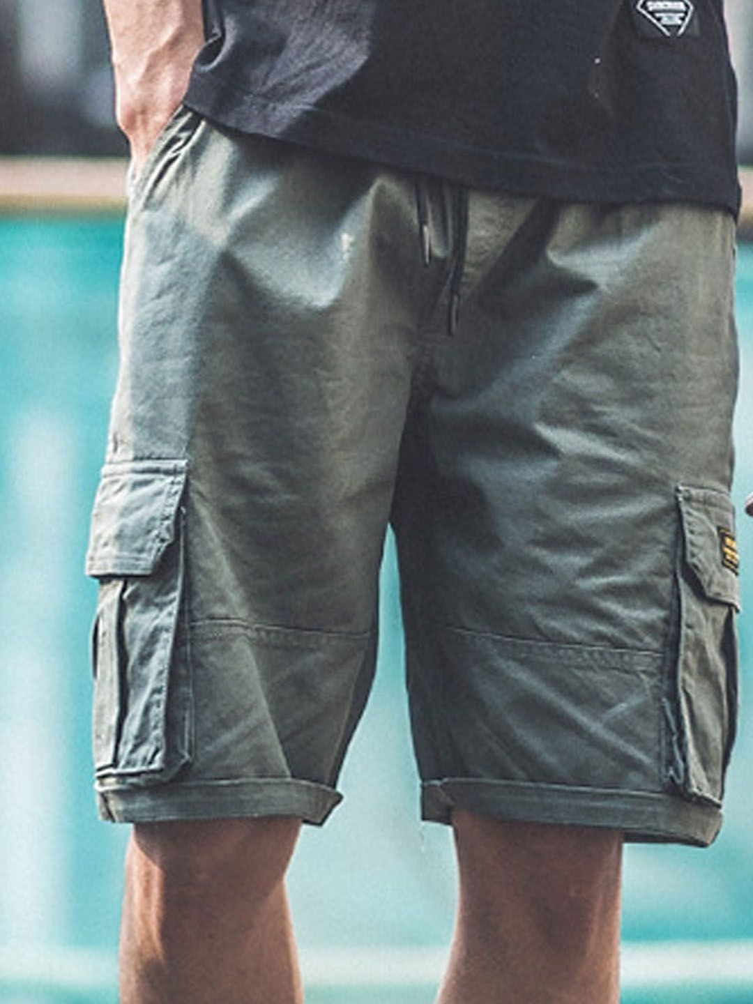 StyleCast Men Mid-Rise Above Knee Cargo Short
